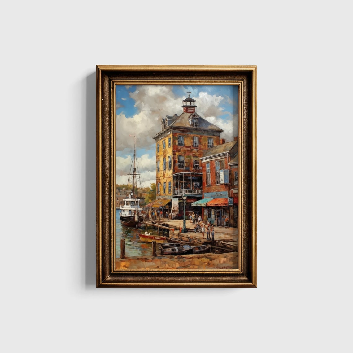 Portsmouth Historic Harbor Vintage Print Acrylic Wall Art Nautical Art 00270 - Image 5
