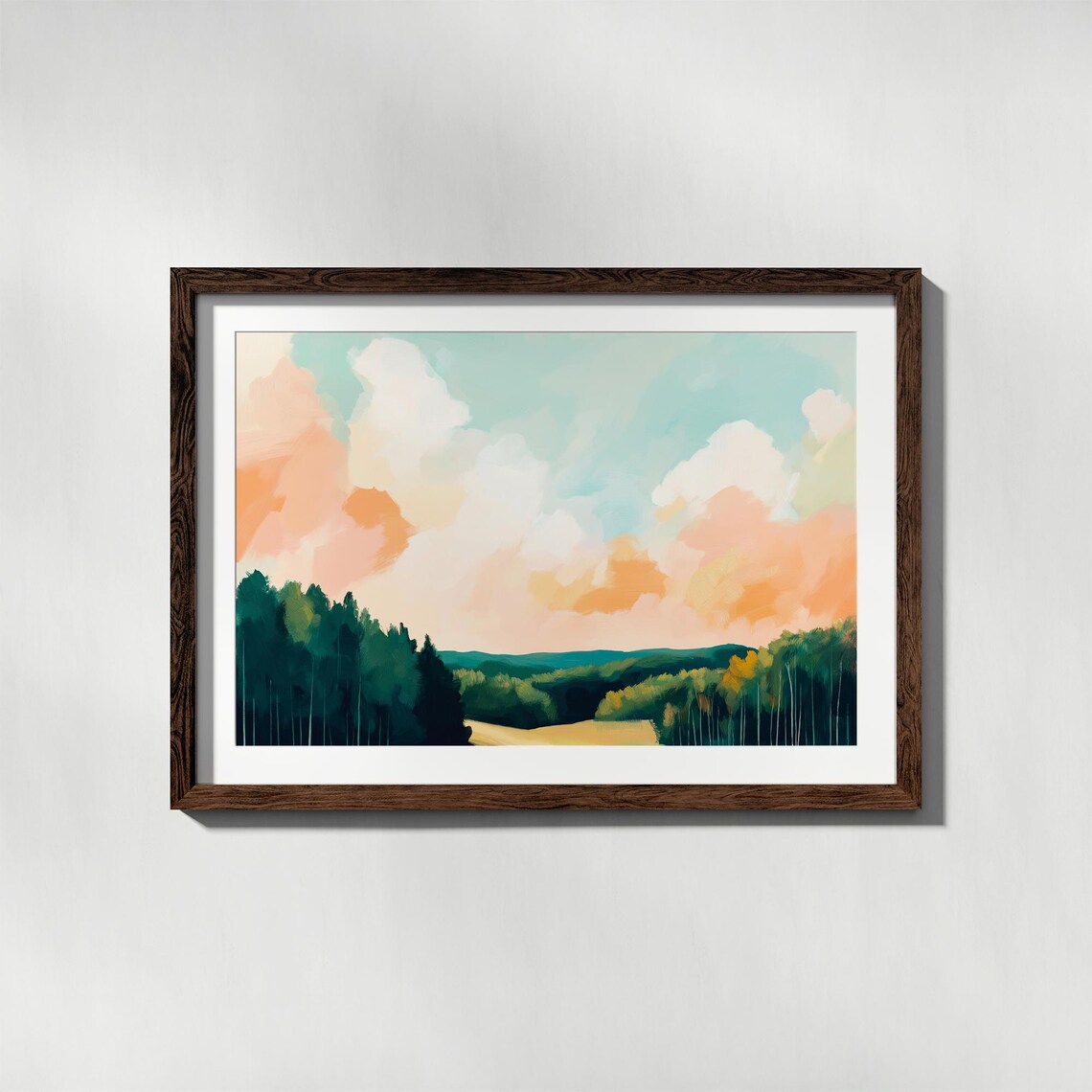 Spring Green Trees Sky Abstract Forest Art Print - Image 4