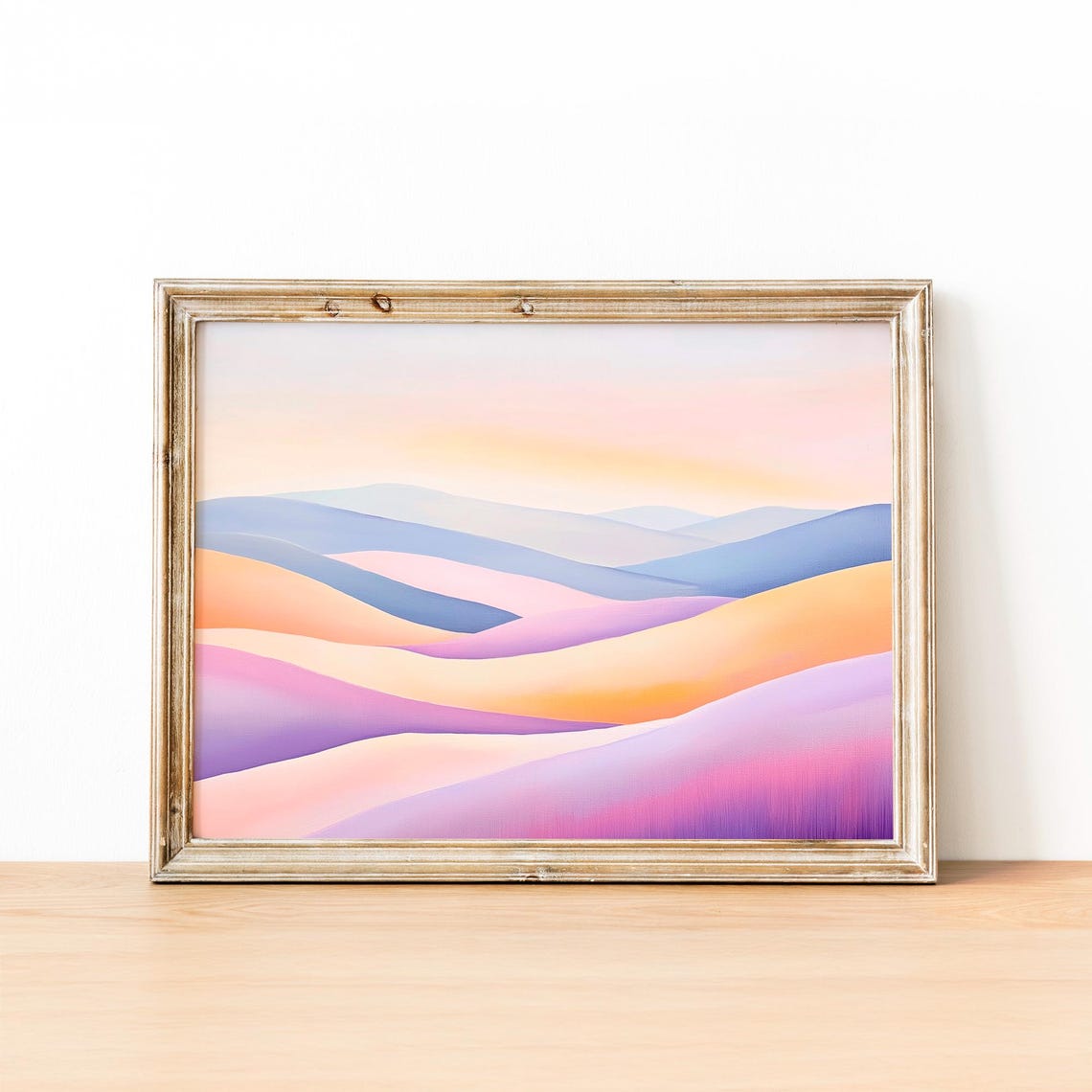 Abstract Pastel Rolling Hills In Pink Purple Peach Layers Poster - Image 3