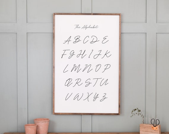 Cursive Alphabet Sign, Nursery Classroom Decor