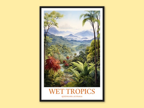 Wet Tropics Of Queensland Print Travel Poster Wall Art