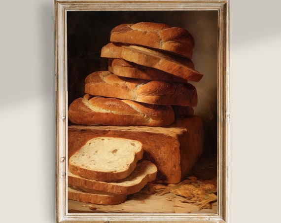 Vintage Bread Print, Country Kitchen Wall Art