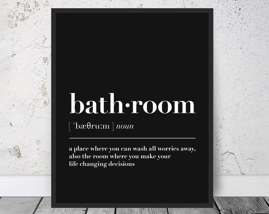 Bathroom Definition Print Bathroom Bathroom Wall Art Bathroom Quote Print Wall Decor Bath Decor Typography Art Bathroom Funny Sign - Image 3