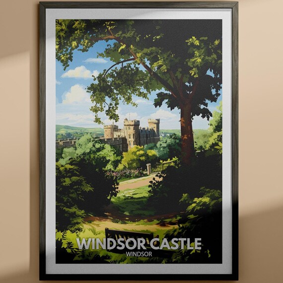 Windsor Castle England Royal Castle Gardens Heritage Travel Poster