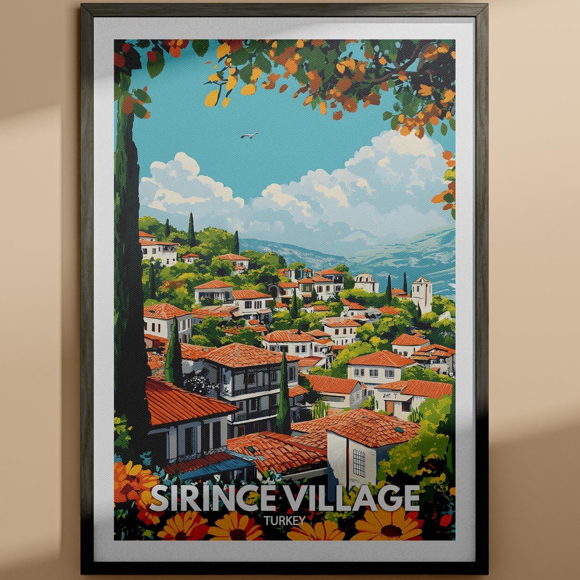 Sirince Village Print Sirince Village Travel Poster Turkey Wall Art Print Turkey Home Decor Travel Wall Decor Unique City Poster