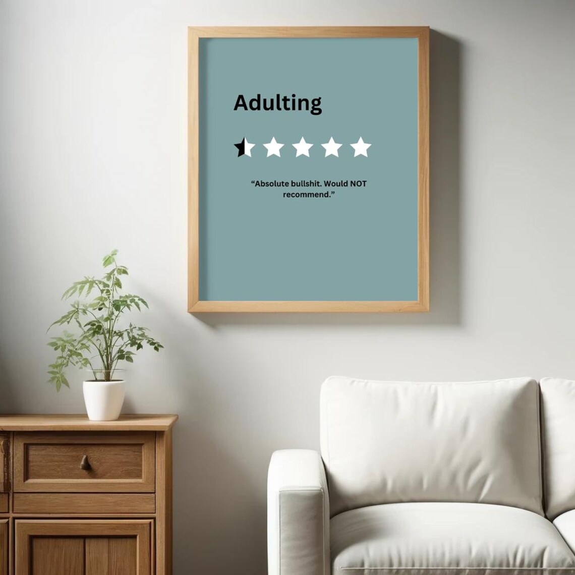 Adulting Is Absolute Bullshit Would Not Recommend Poster Funny Saying Retro Wall Art - Image 2