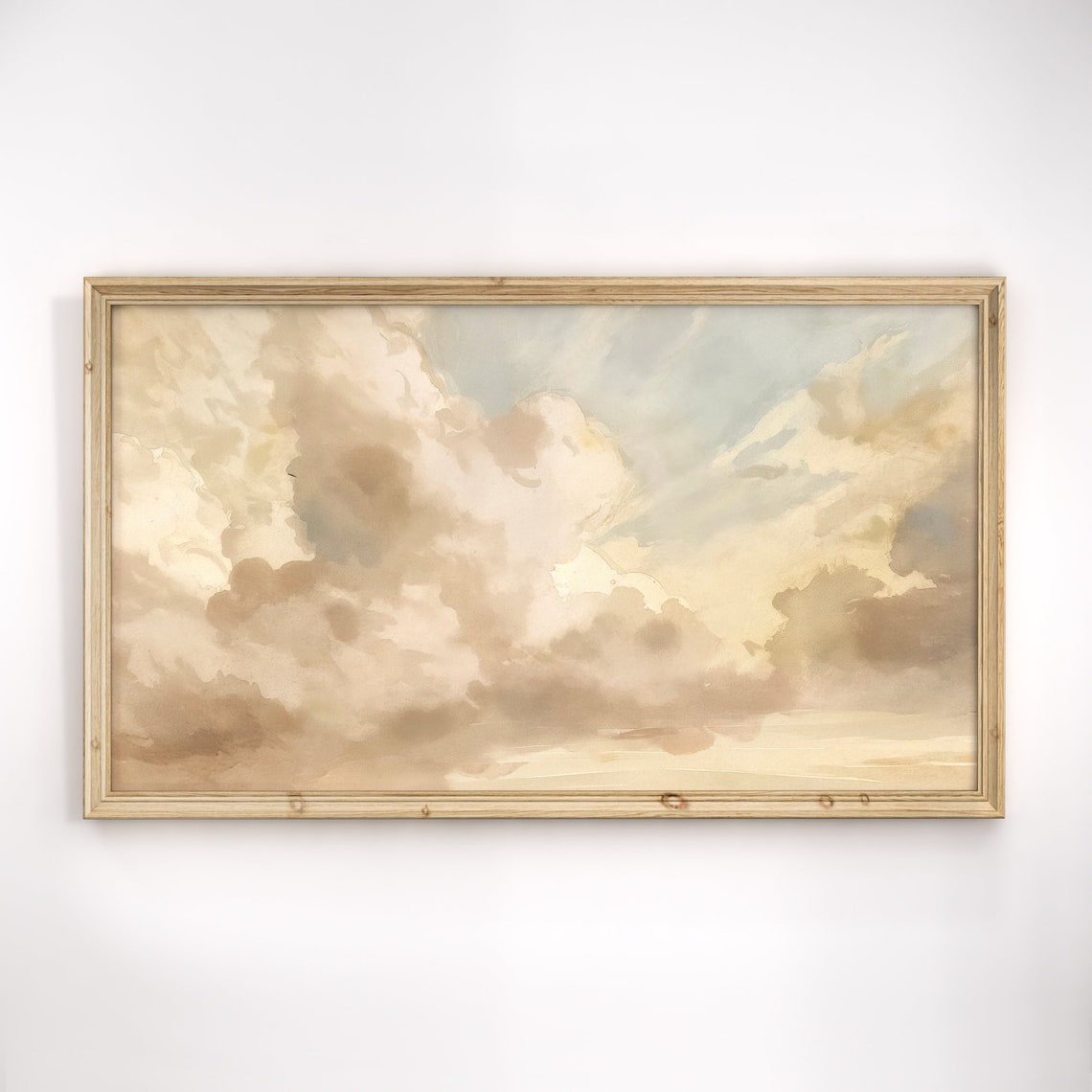 Soft Golden Clouds Warm Cloudscape Oil Painting Serene Sky Poster - Image 2