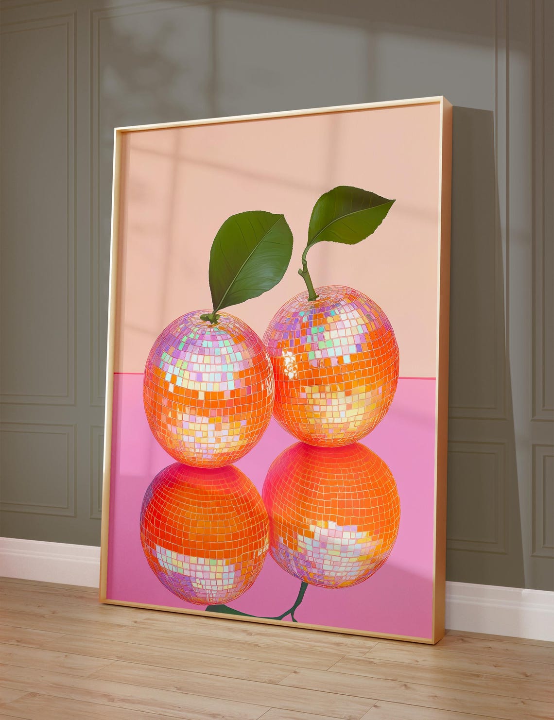 Disco Oranges Art Print Glam Fruit Wall Poster Trendy Preppy Kitchen Decor Funky Disco Ball Aesthetic - Image 3