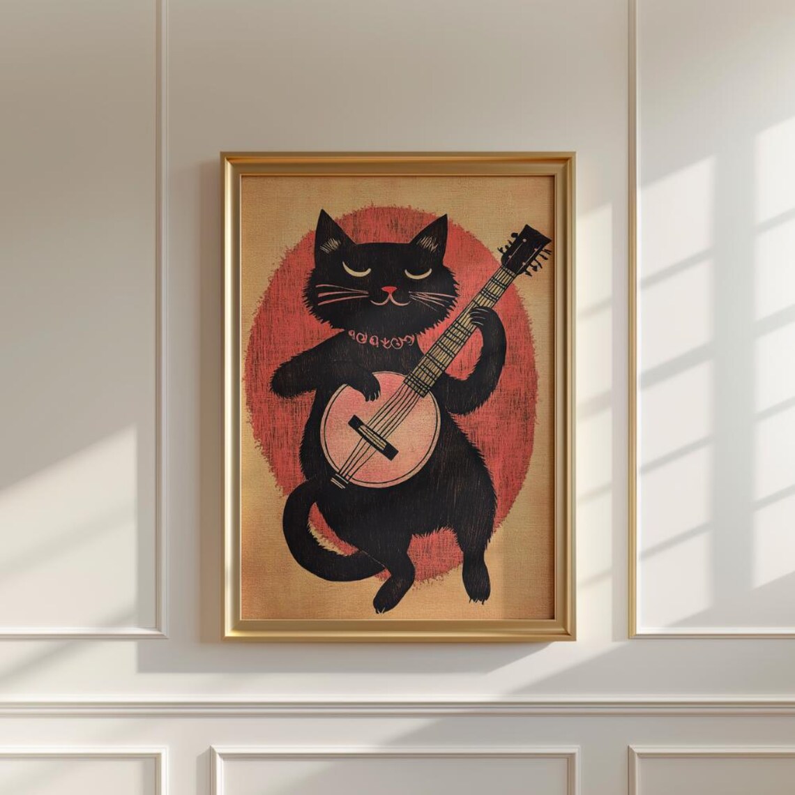 Vintage Black Cat Banjo, Boston Shortstory Poster - Image 2