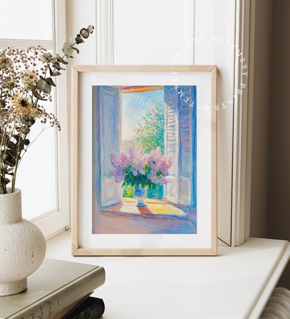 Sunlit Open Window with Lilac Bouquet Fauvist Decor Art Poster - Image 2