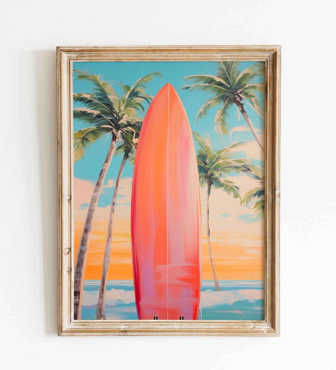 Minimalist Surfboard Coastal Wall Art Trendy Ocean Beach Decor Surfboard Posters Modern Beach Art Prints
