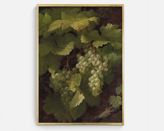 Vintage Fruit Painting Art Antique Oil Painting Of Grapes Art