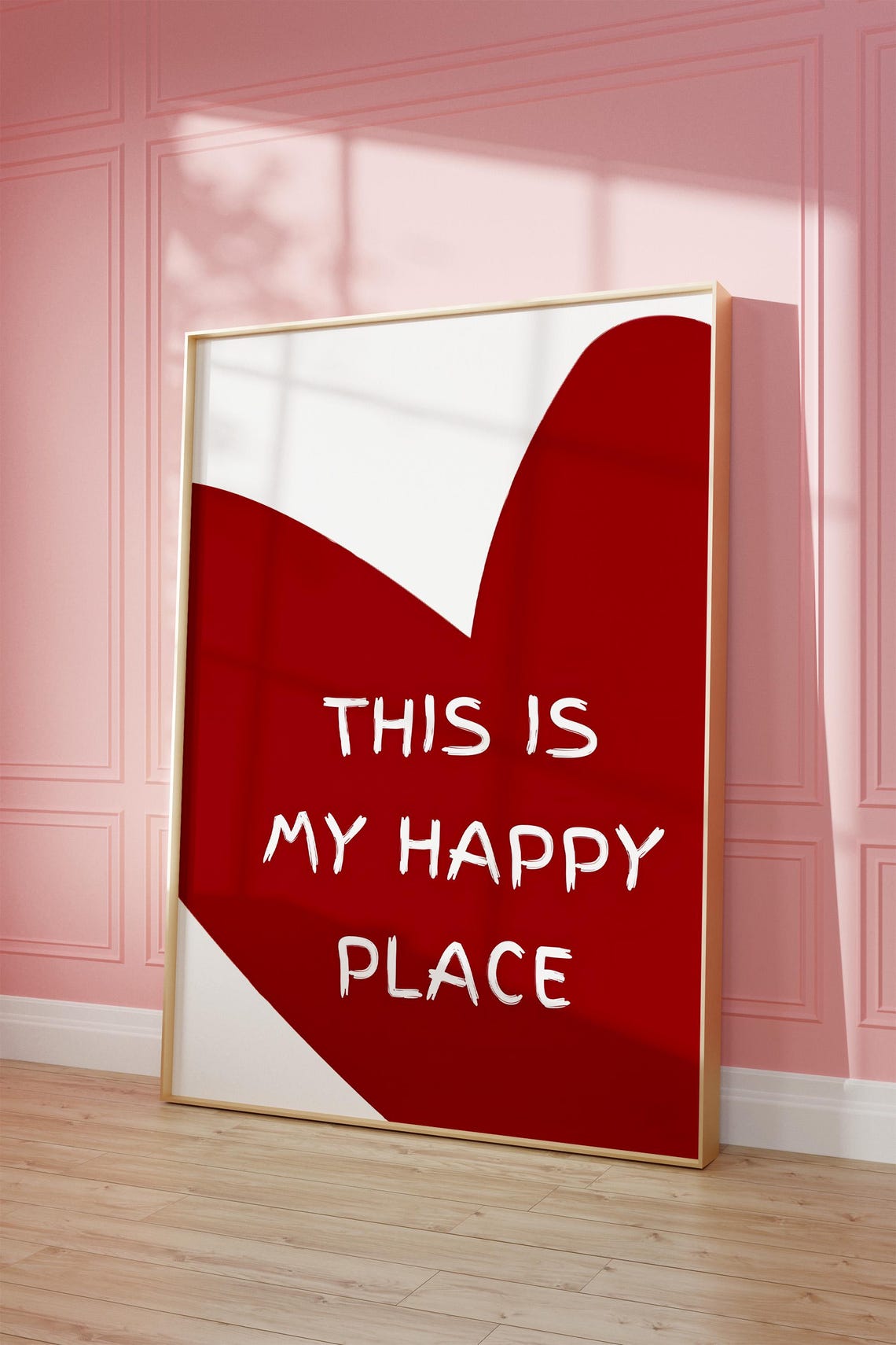 This Is My Happy Place Bold Red Abstract Quote Typography Poster