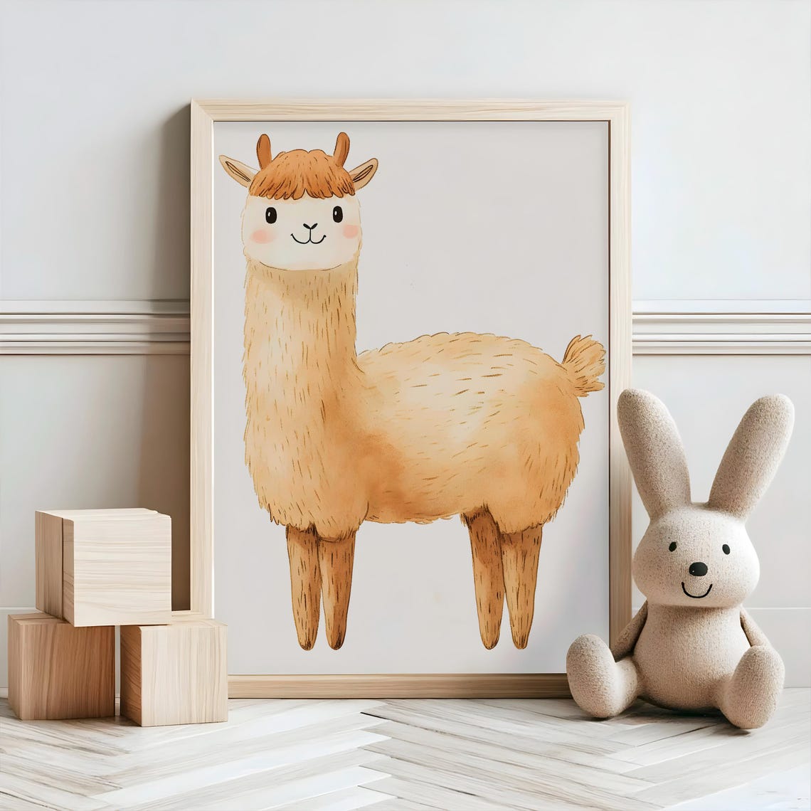 Lama Nursery Decor Baby Room Wall Art Nursery Decor Prints Animal Boho Kids Room Decor Instant Playroom Print - Image 2