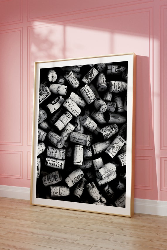 Cork Collection Print Vintage Bar Cart It Girl Dorm Retro Wall Art Newspaper Headline Poster College Apartment Decor Funky