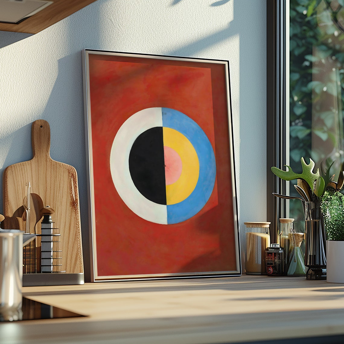 Hilma af Klint Concentric Circles Red Geometric Abstract Art Poster - Image 2