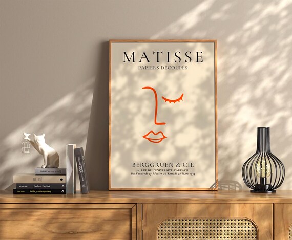 Henri Matisse Face Boho Style Exhibition Poster Eclectic Prints Gallery Wall Art Retro Trendy Instant