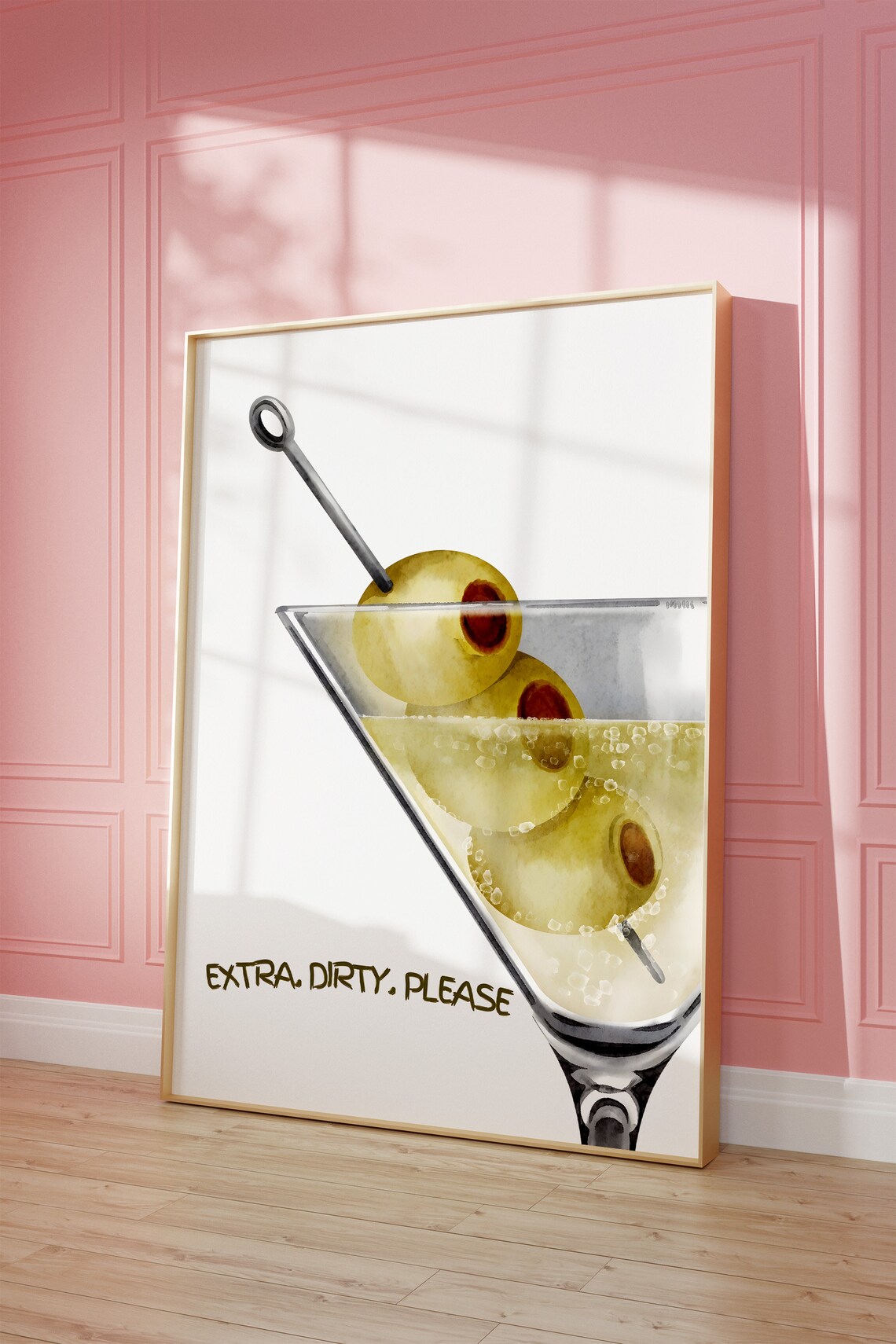 Extra Dirty Martini Vintage Bar Cart Art Print - Image 2