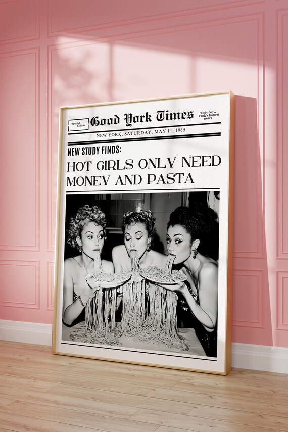 New York Newspaper Headline Vintage Bar Cart Poster
