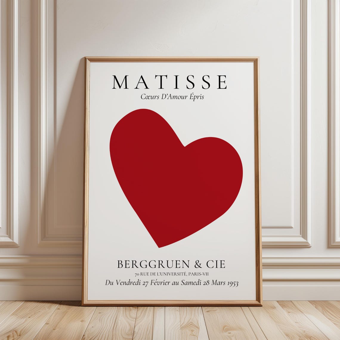 Matisse Red Heart 1953 Paris Exhibition Poster Coeurs D Amour Art