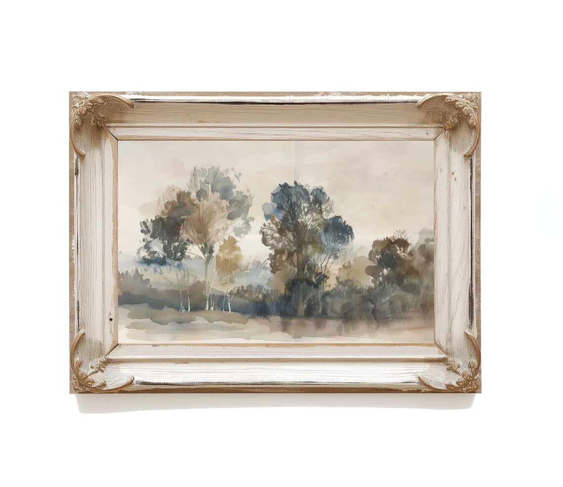 Muted Landscape, Vintage Rustic Landscape Poster