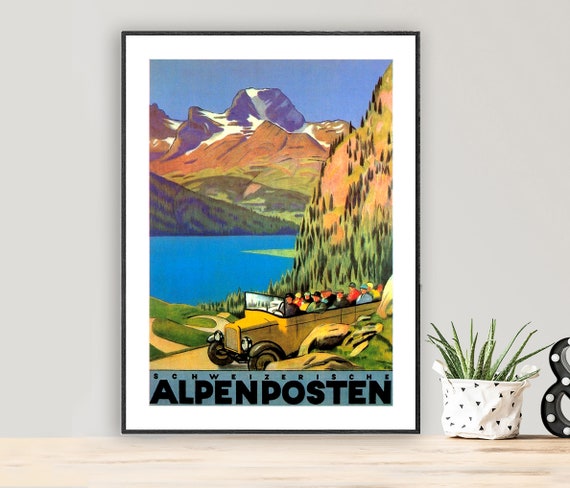 Alpenposten Schweiz Vintage Travel Poster Poster Paper Or Print Gift Idea Wall Decor