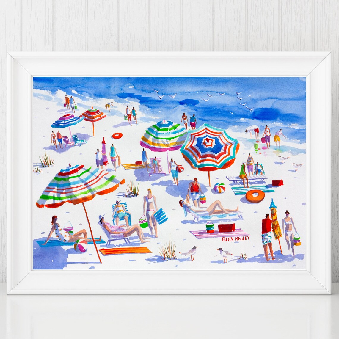 Florida Beach Watercolor Art Print, Key West Tropical - Image 2