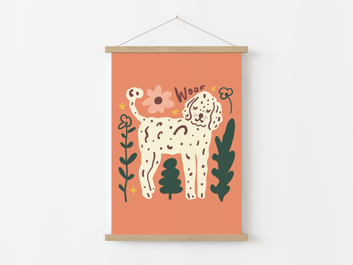 Cute Dog Poster, Whimsical Poodle Nursery Decor - Image 2