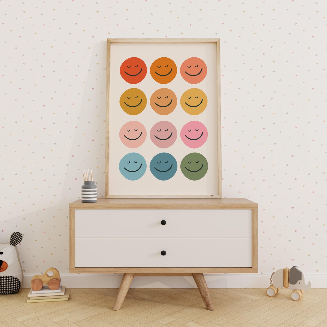Retro Smiley Face Rainbow Print for Kids Rooms - Image 5