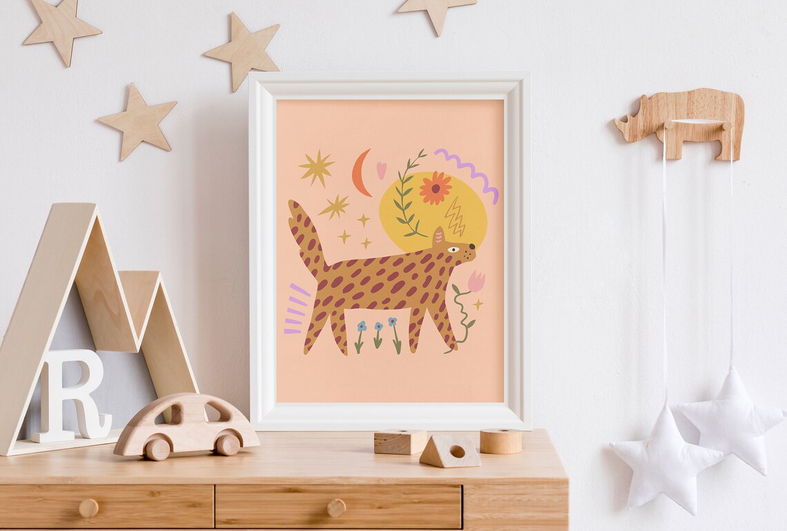Funky Dog Print, Retro Kids Room Wall Art - Image 5