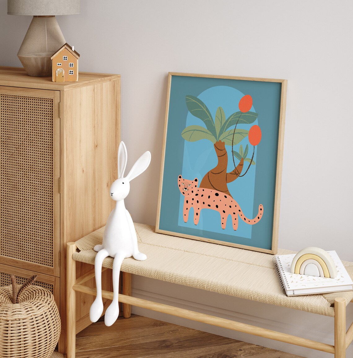 Kids Jungle Print Retro Toddler Poster, Nursery Decor - Image 3