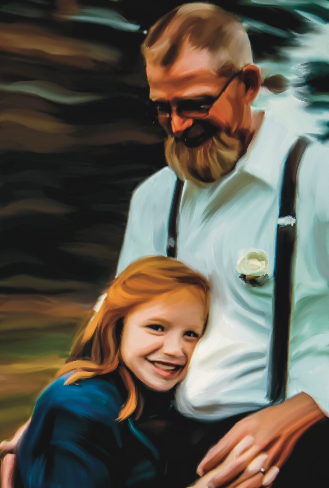 Smiling Couple Holding Their Newborn Baby in Golden Light Poster - Image 4
