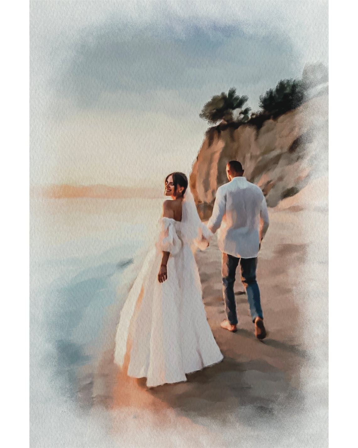 Personalised Watercolour Family Portrait Art Print - Image 5