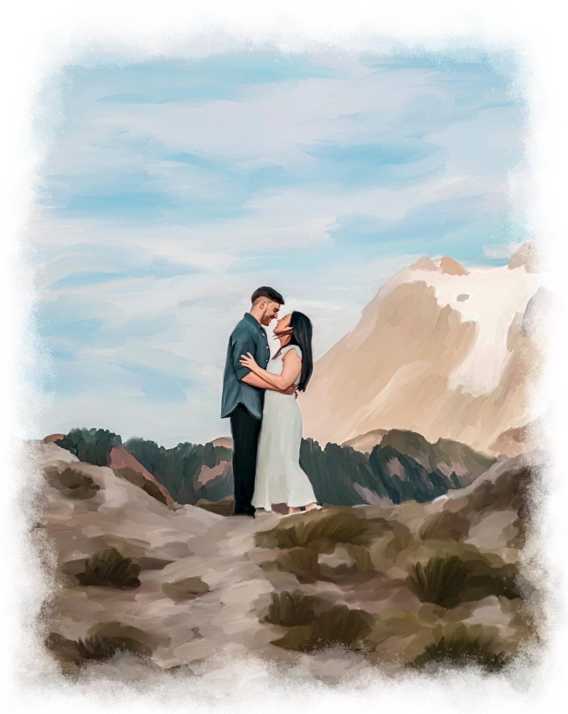 Oil Painting From Family Portrait From Photo Custom Portrait For Family Children Kids Pet Photo On Print Watercolour - Image 5
