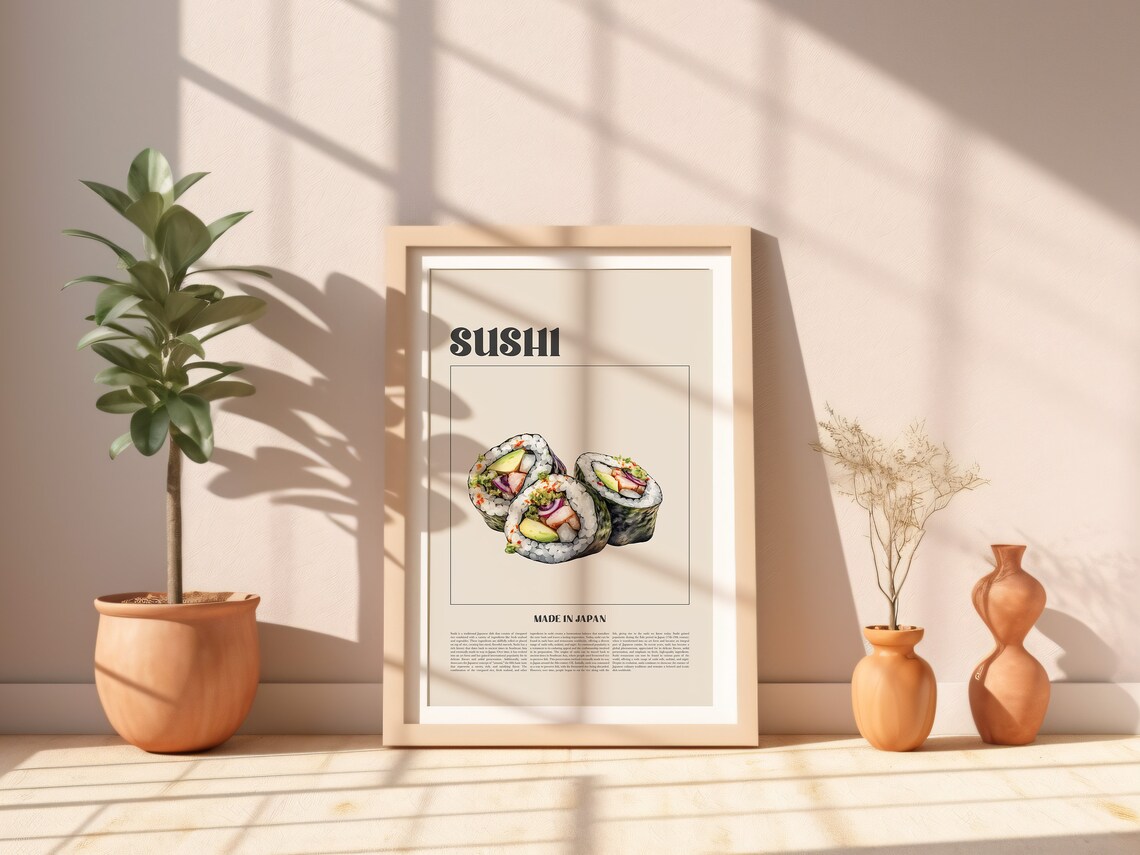 Retro Sushi Vintage Japanese Art, Poster Print - Image 2