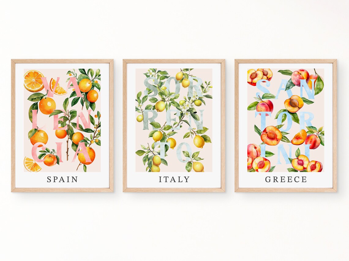 Citrus Art Collection, Watercolor Fruit Art - Image 3