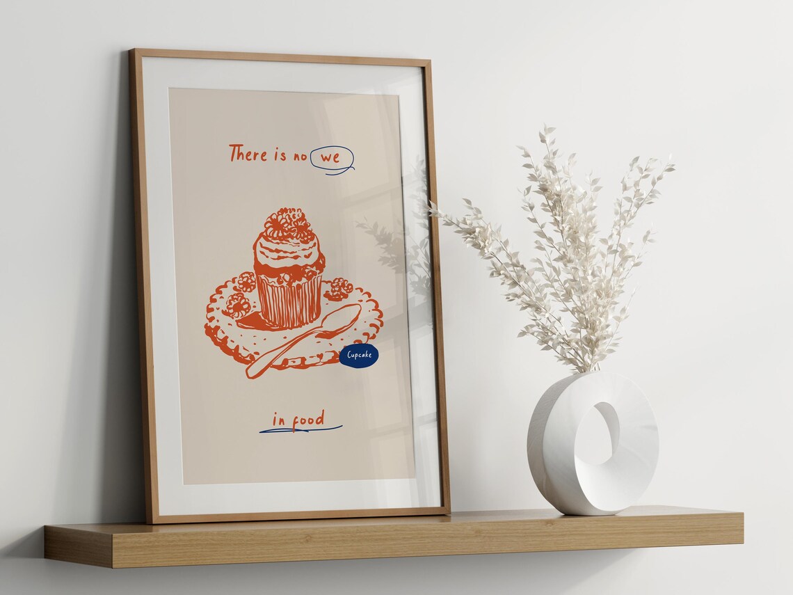 Cupcake Sketch, Modern Style Kitchen Decor - Image 3