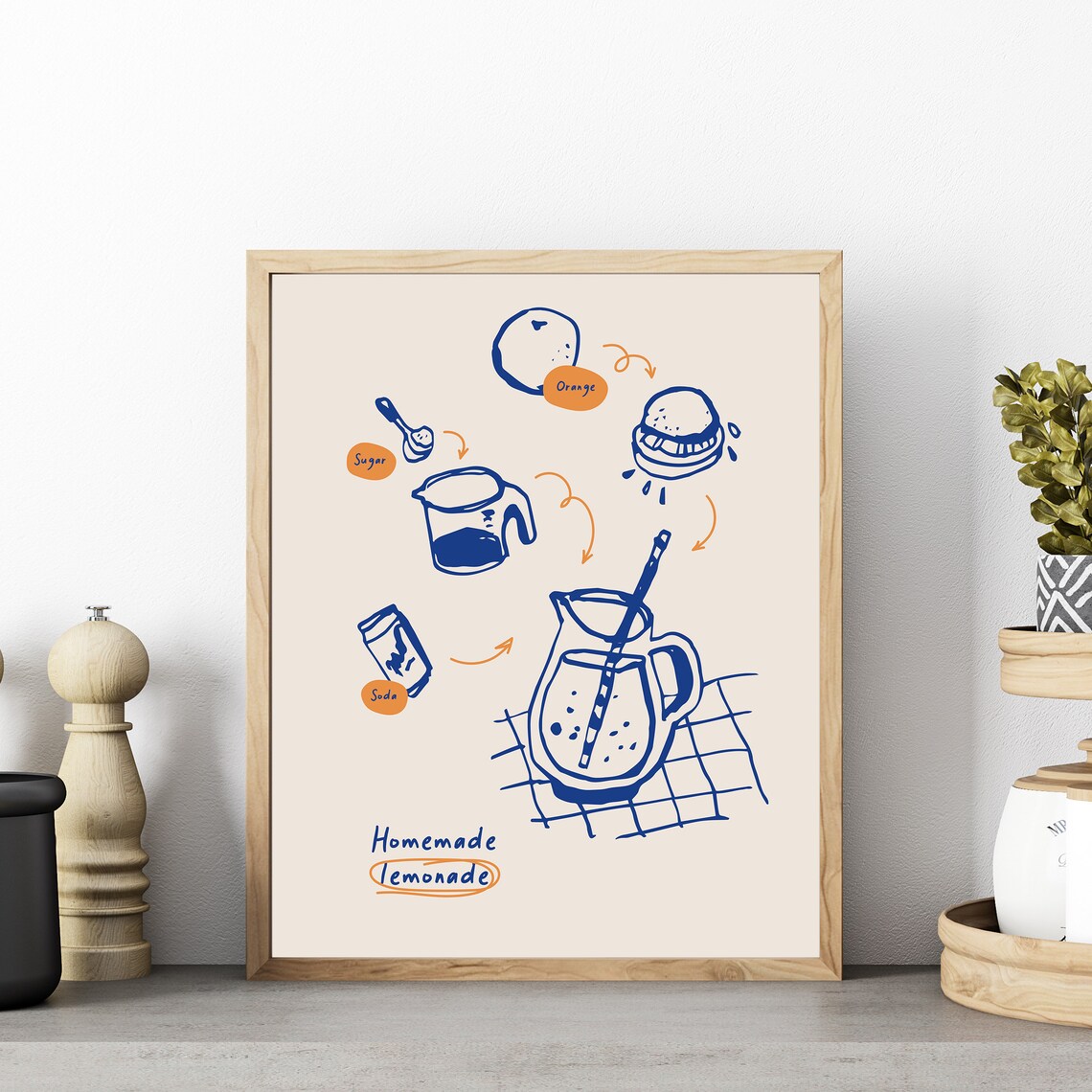 Lemonade Drink Vintage Kitchen Art Print