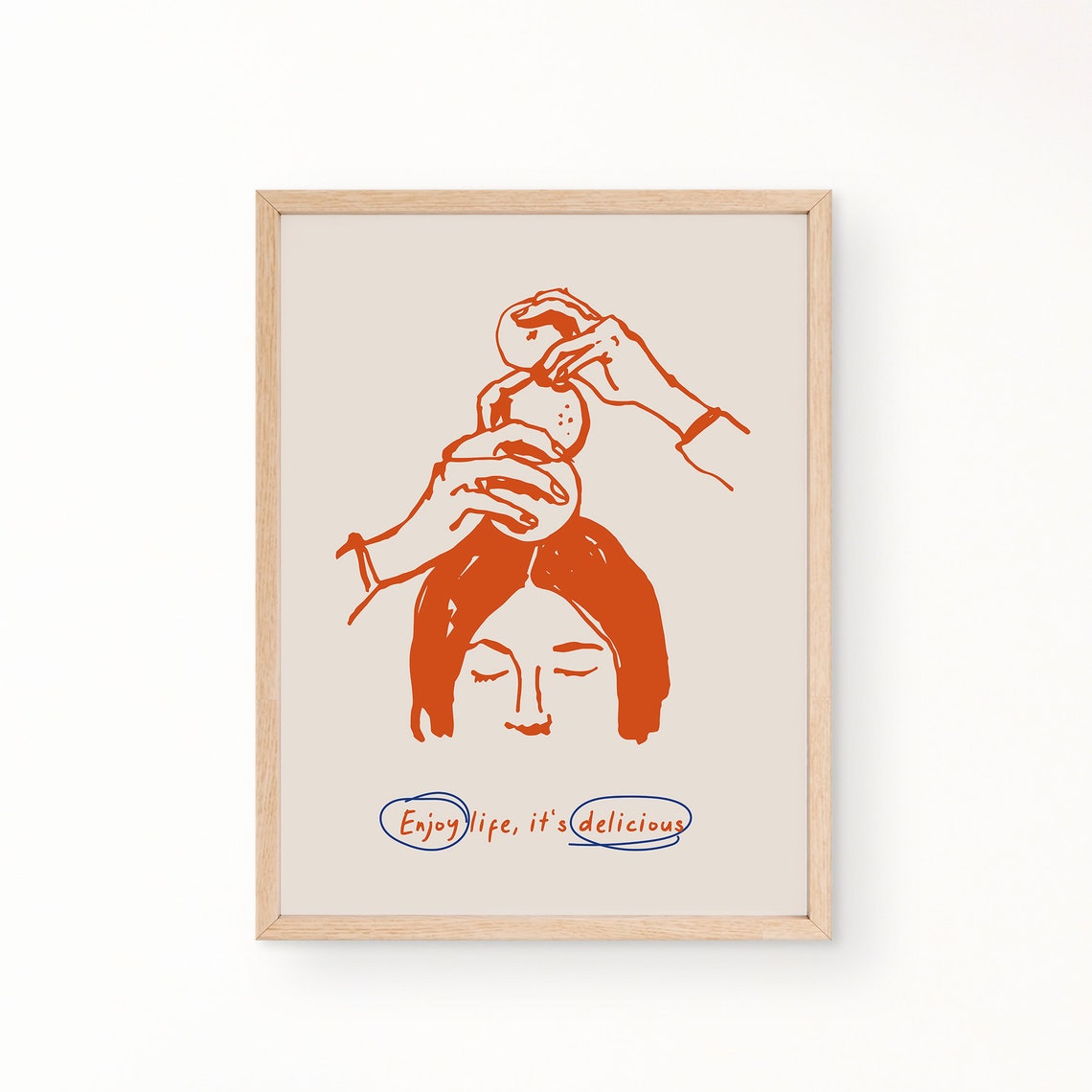 Fruit Food Girl Poster Print, Modern Kitchen Decor - Image 4