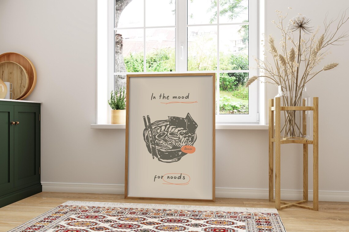 Ramen Noodle Food Art Print, Japanese Kitchen Decor - Image 4