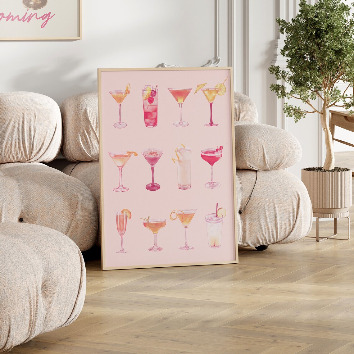 Cocktails Watercolour Vintage Poster, Kitchen Decor - Image 2