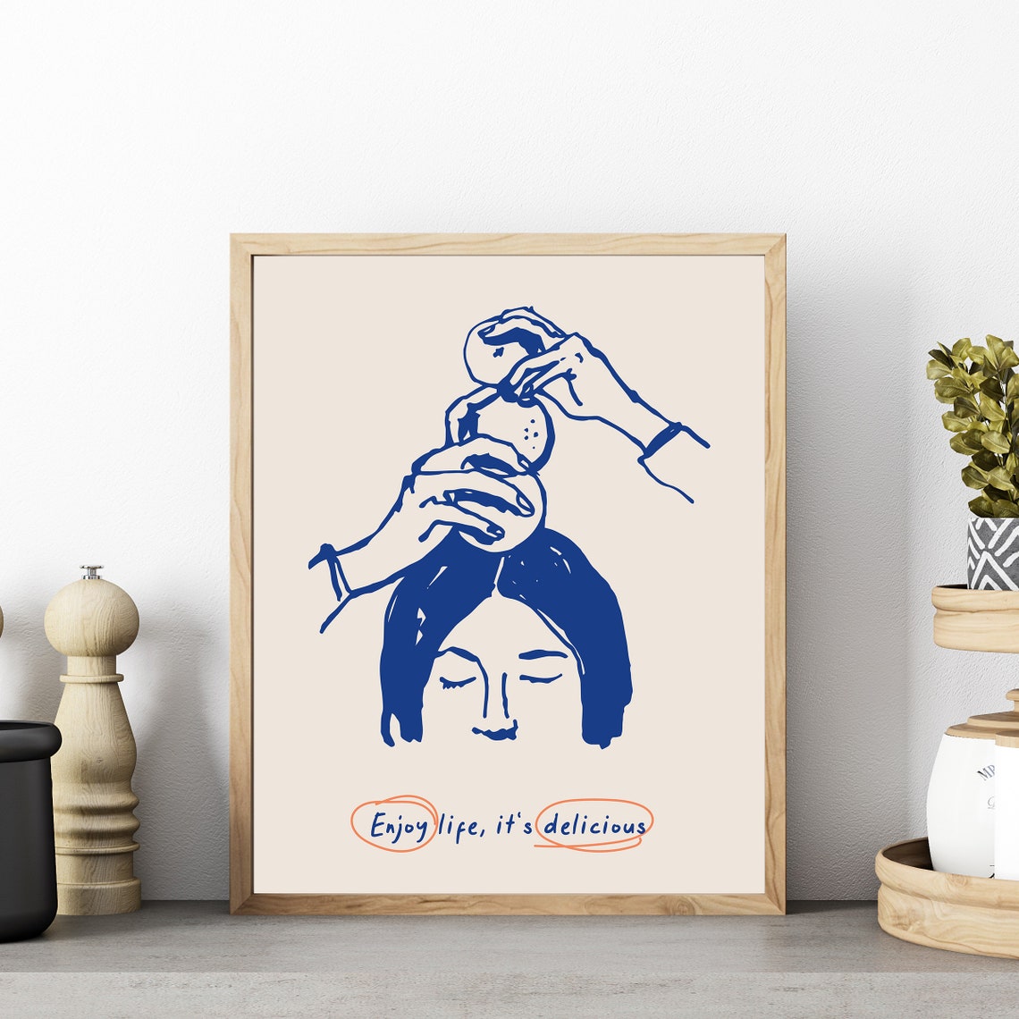 Fruit Food Girl Poster Print, Modern Kitchen Decor - Image 3
