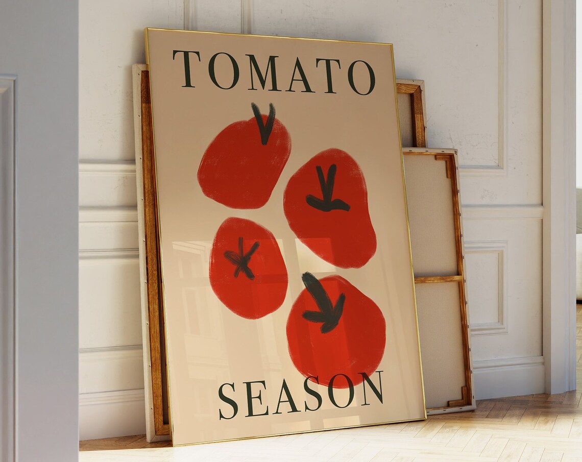 Tomato Season Poster, Mid-Century Italian Food Print
