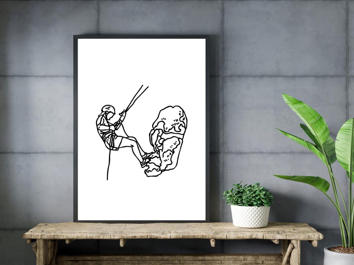 Rock Climber One Line Art Adventure Sport Outdoor Decor Wall Art - Image 3