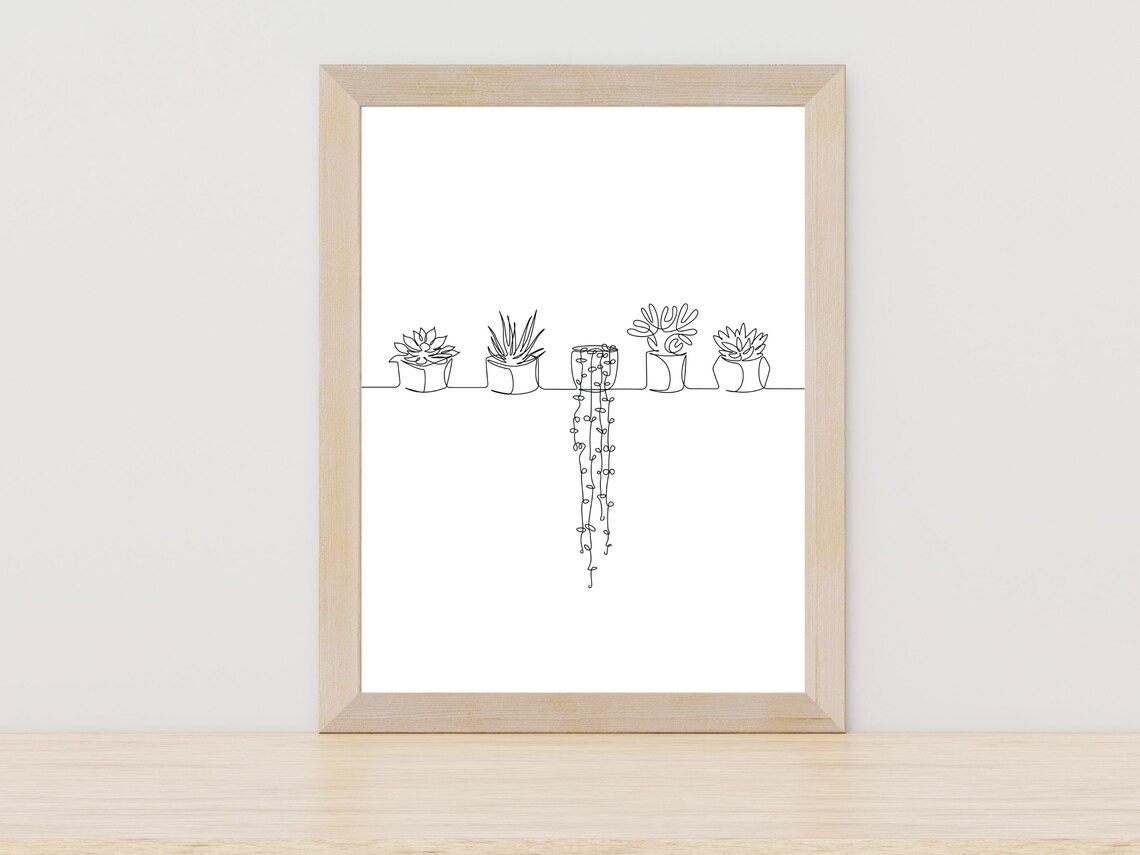 Botanical Line Art Floral Drawing Art Print