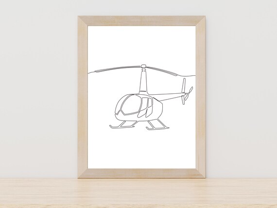 Helicopter Line Art