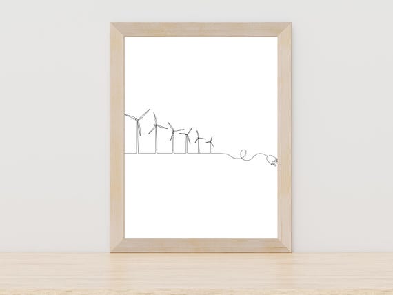Wind Solar Line Art Print