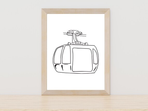 Cable Car Line Art