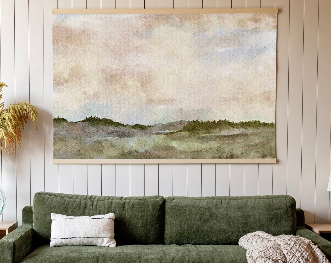 Tapestry Wall Hanging Boho Wall Art Muted Sky Art Landscape Tapestry Large Wall Art Wall Art Modern Wall Art 245