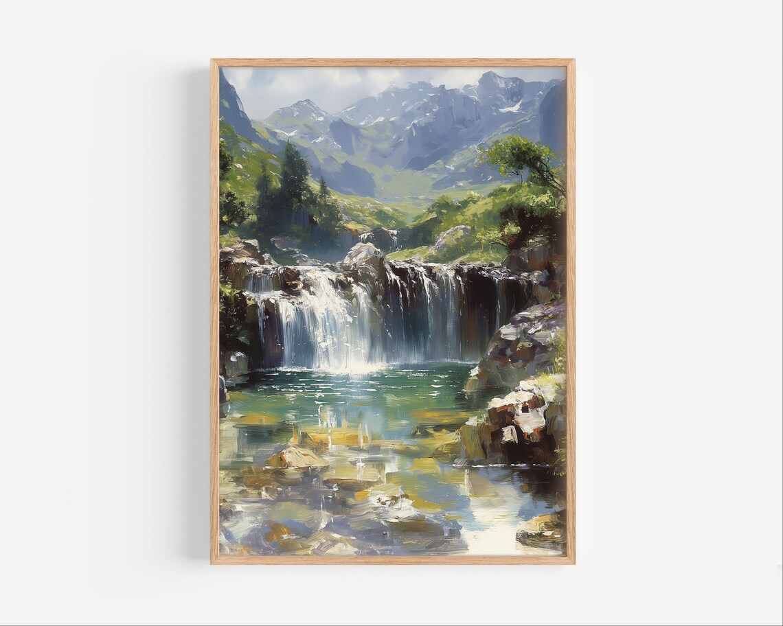 Isle Of Skye Fairy Pools Waterfall Scottish Highlands Art Poster